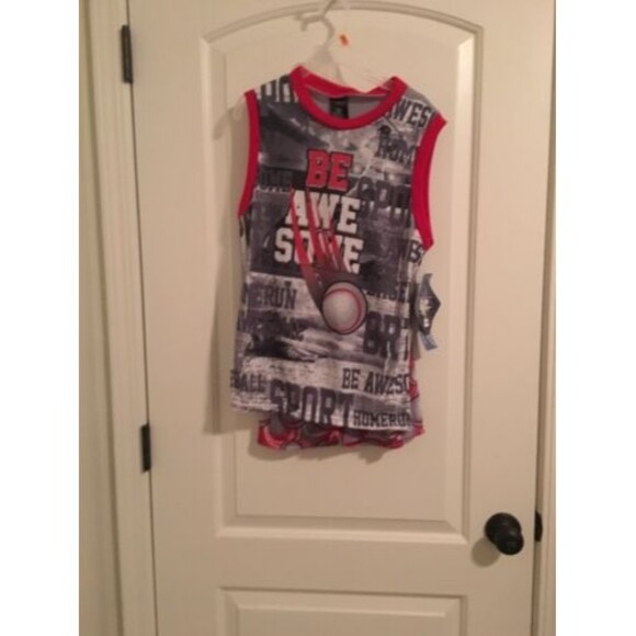 2pc Mac Henry Boys  Baseball Sports Theme Pajama Short Set Size 16/18 - Picture 1 of 7